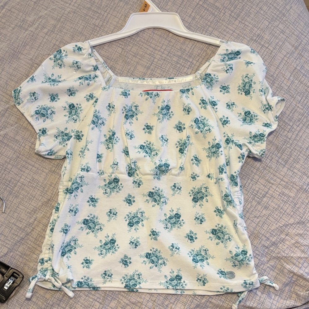 Limited Too Blue Floral Blouse girls